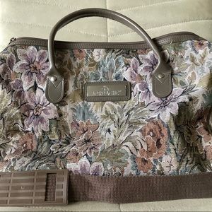 Jordache Floral Tapestry Carry On Tote Bag